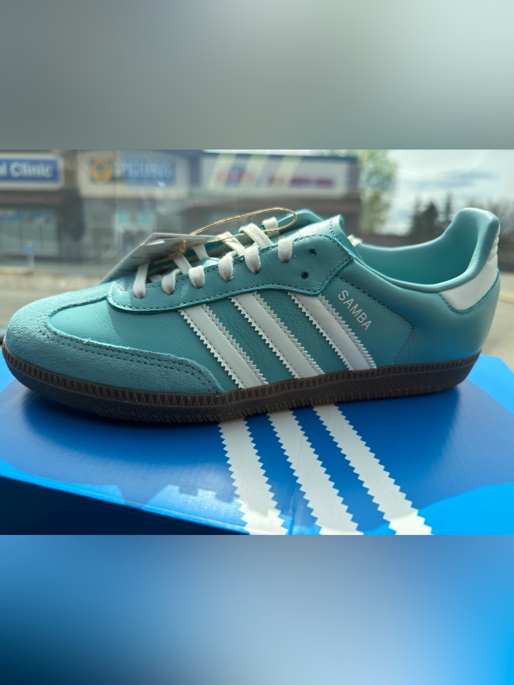 adidas Samba Sneakers in Teal and White womens size US8 - Picture 2 of 3